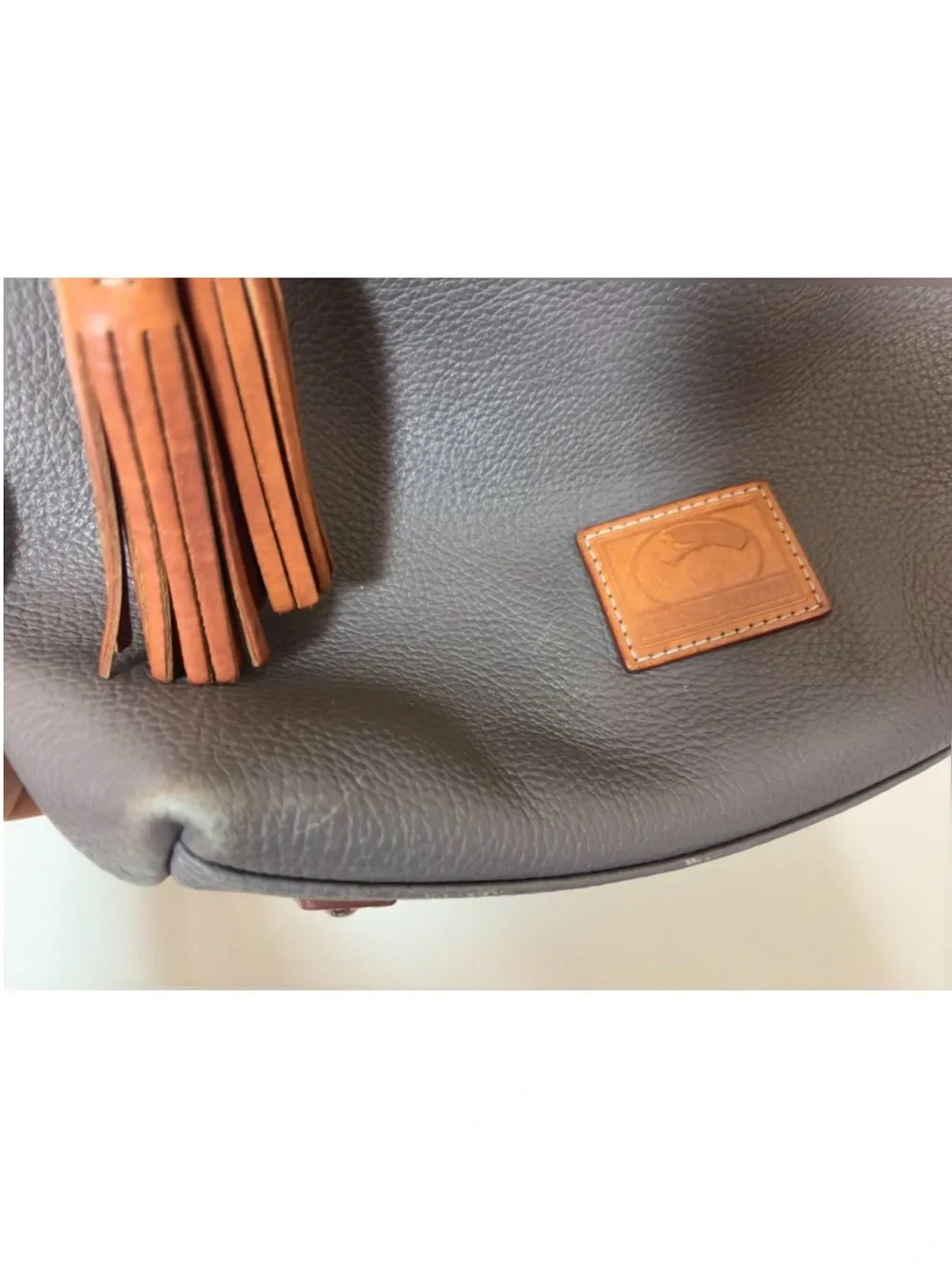 Dooney & Bourke gray and Tan Leather Hobo Bag